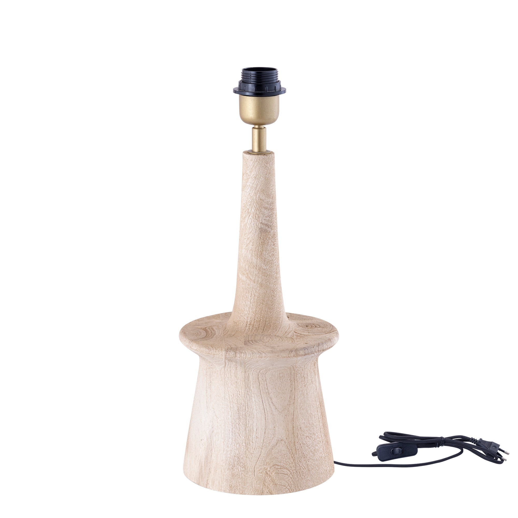 Caelin Natural Mango Wood Table Lamp Narrow Round